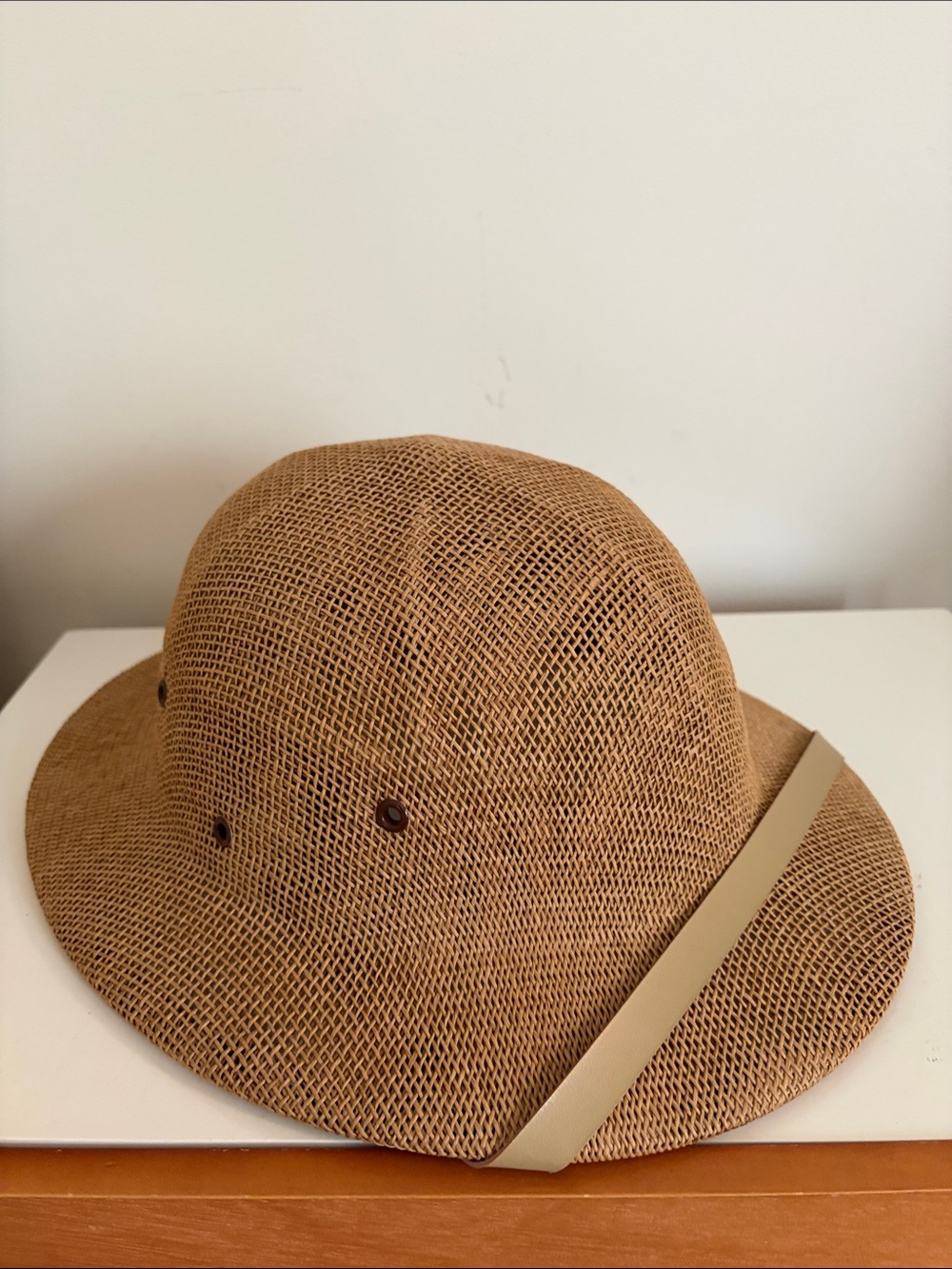Men's Brown Straw Safari Hat with Tan Band